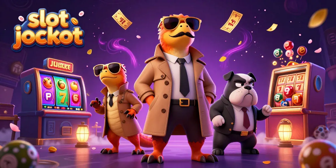 Experience the thrill of a slot jackpot with playful raptors in a trench coat at a casino entry.