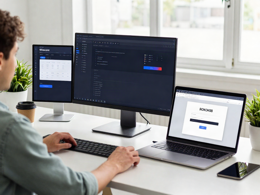 Efficient workspace with ROKOK88 login and Wisecare software for PC optimization.